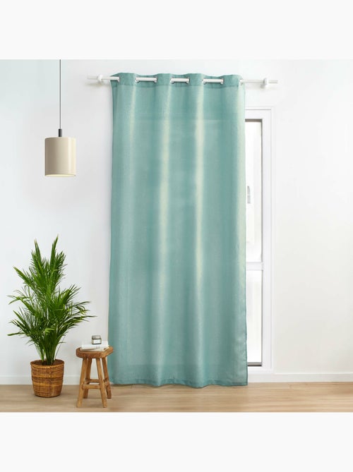 Rideau a oeillets polyester uni+fils metallises zeline - Kiabi