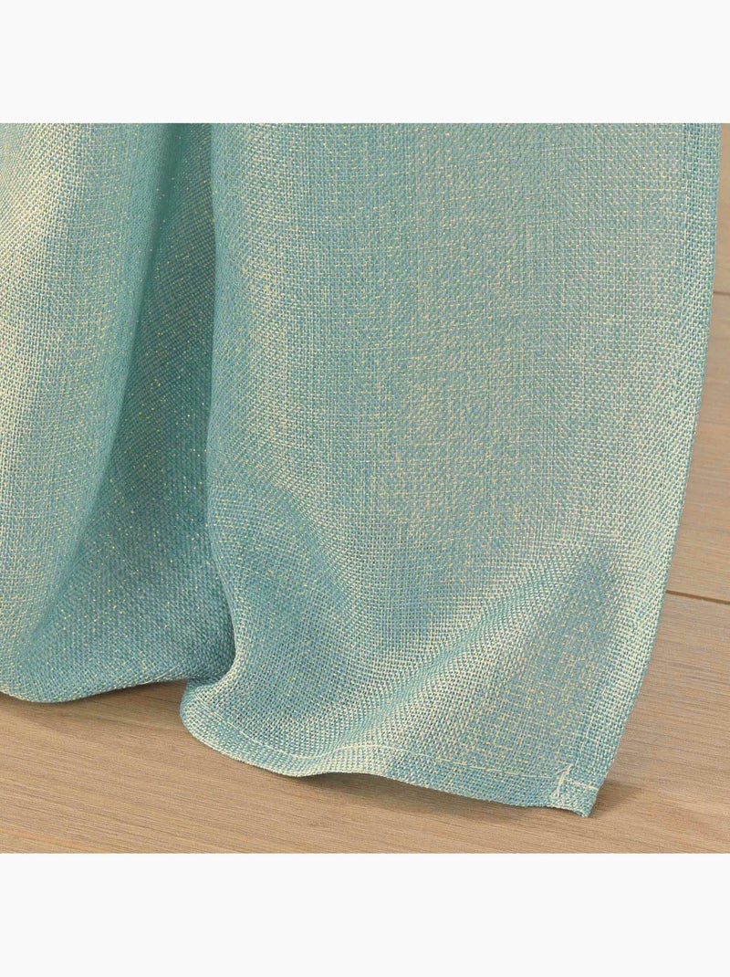 Rideau a oeillets polyester uni+fils metallises zeline Vert Sauge - Kiabi