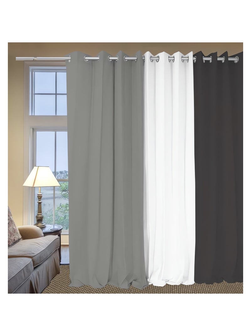 Rideau à oeillets pur coton PANAMA, par Soleil d'Ocre Gris - Kiabi