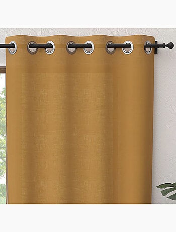 Rideau à oeillets pur coton PANAMA, par Soleil d'Ocre