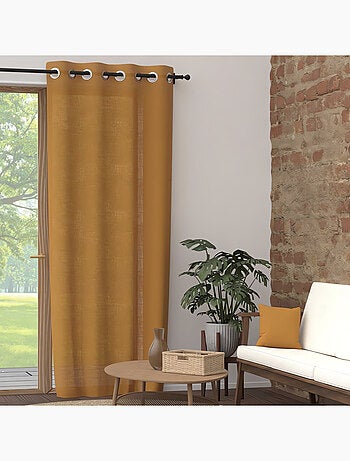 Rideau à oeillets pur coton PANAMA, par Soleil d'Ocre