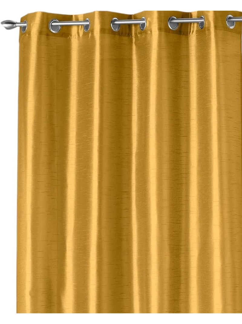 Rideau à oeillets schantung Shana Moutarde - Kiabi