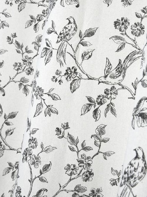 Rideau à oeillets style campagne - Kiabi