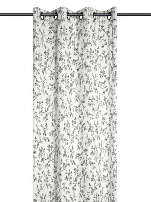 Rideau à oeillets style campagne - Kiabi