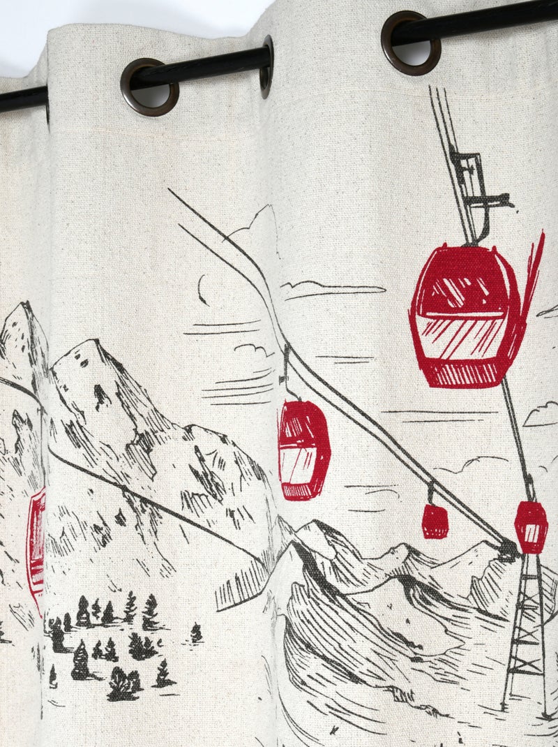 Rideau à oeillets style montagnard Ecru - Kiabi