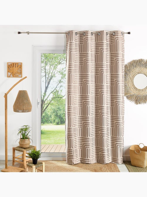 Rideau à oeillets tamisant jacquard - Kiabi
