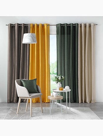 Rideau a oeillets tissu Shantung Shana