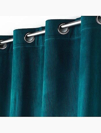 Rideau a oeillets velours 140 x 260 cm Cottele petrole