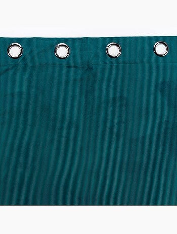 Rideau a oeillets velours 140 x 260 cm Cottele petrole