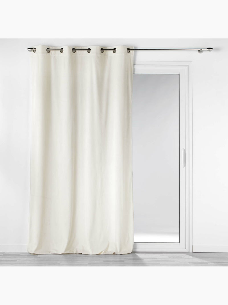 Rideau à Œillets Velours Côtelé Tendance Beige naturel - Kiabi