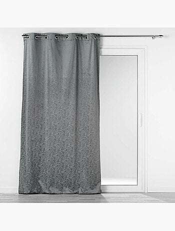 Rideau a oeillets velours imprimé relief ton sur ton Aquarelle