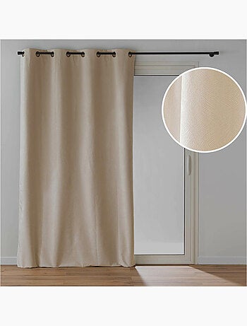 Rideau à œillets – Velours relief – 100 % Occultant et Thermique