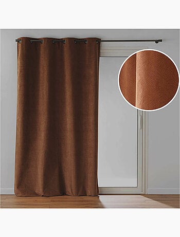 Rideau à œillets – Velours relief – 100 % Occultant et Thermique