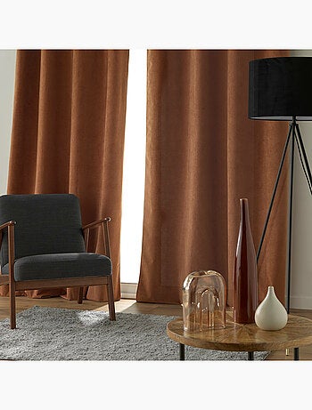 Rideau à œillets – Velours relief – 100 % Occultant et Thermique