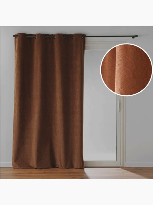 Rideau à œillets – Velours relief – 100 % Occultant et Thermique - Kiabi