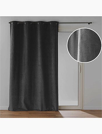 Rideau à œillets – Velours relief – 100 % Occultant et Thermique