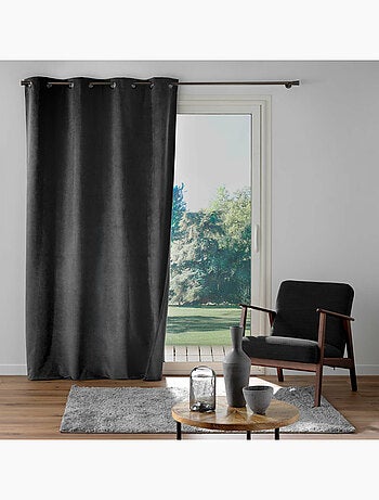 Rideau à œillets – Velours relief – 100 % Occultant et Thermique