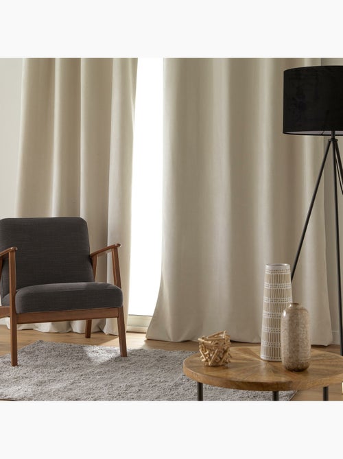 Rideau à œillets – Velours texturé – 100 % Occultant - Kiabi