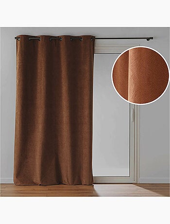 Rideau à œillets – Velours texturé – 100 % Occultant