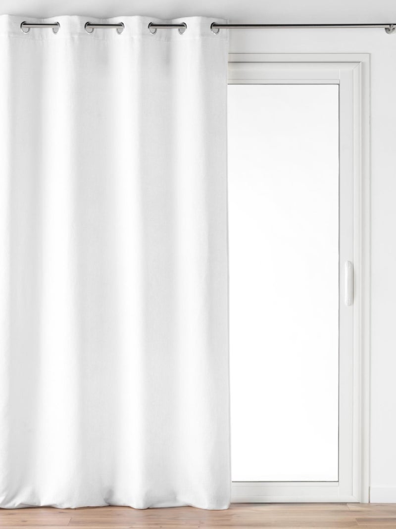 Rideau à Oeillets Verra Velours en relief Blanc - Kiabi