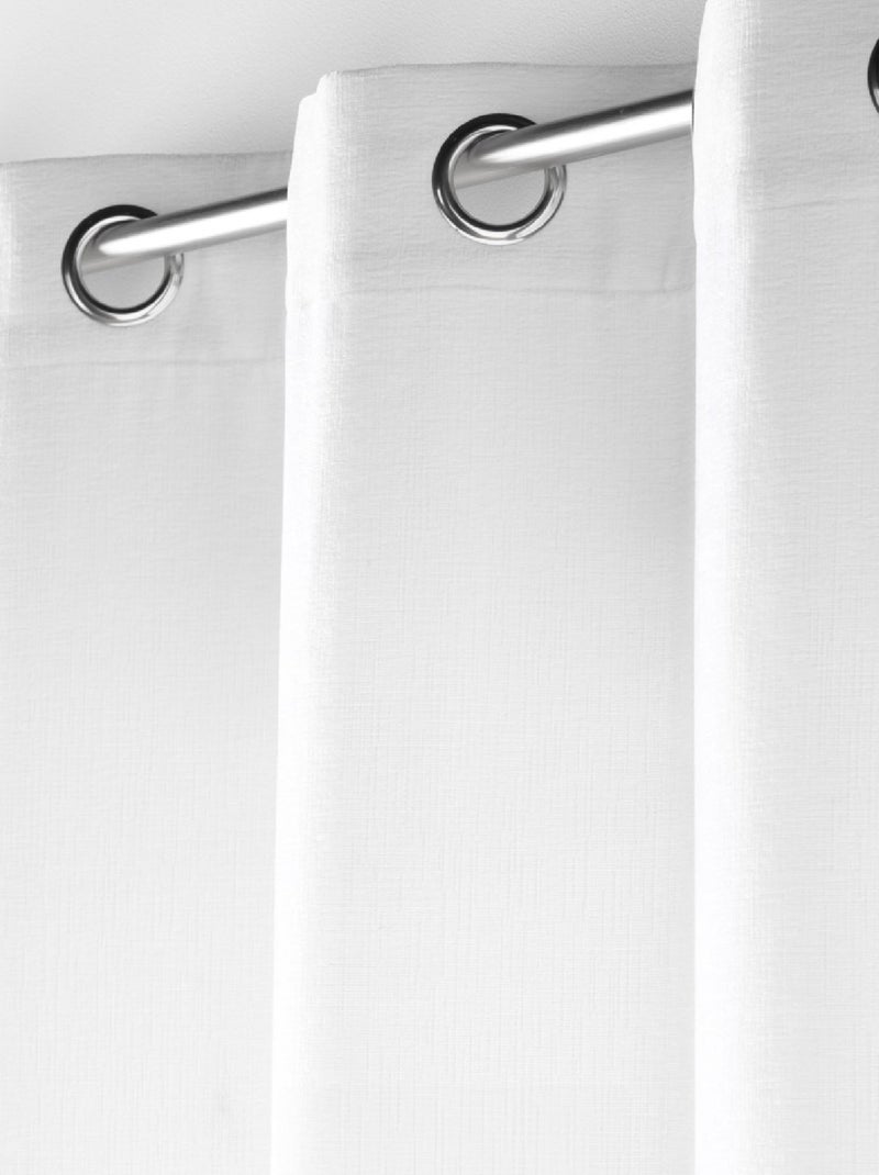 Rideau à Oeillets Verra Velours en relief Blanc - Kiabi