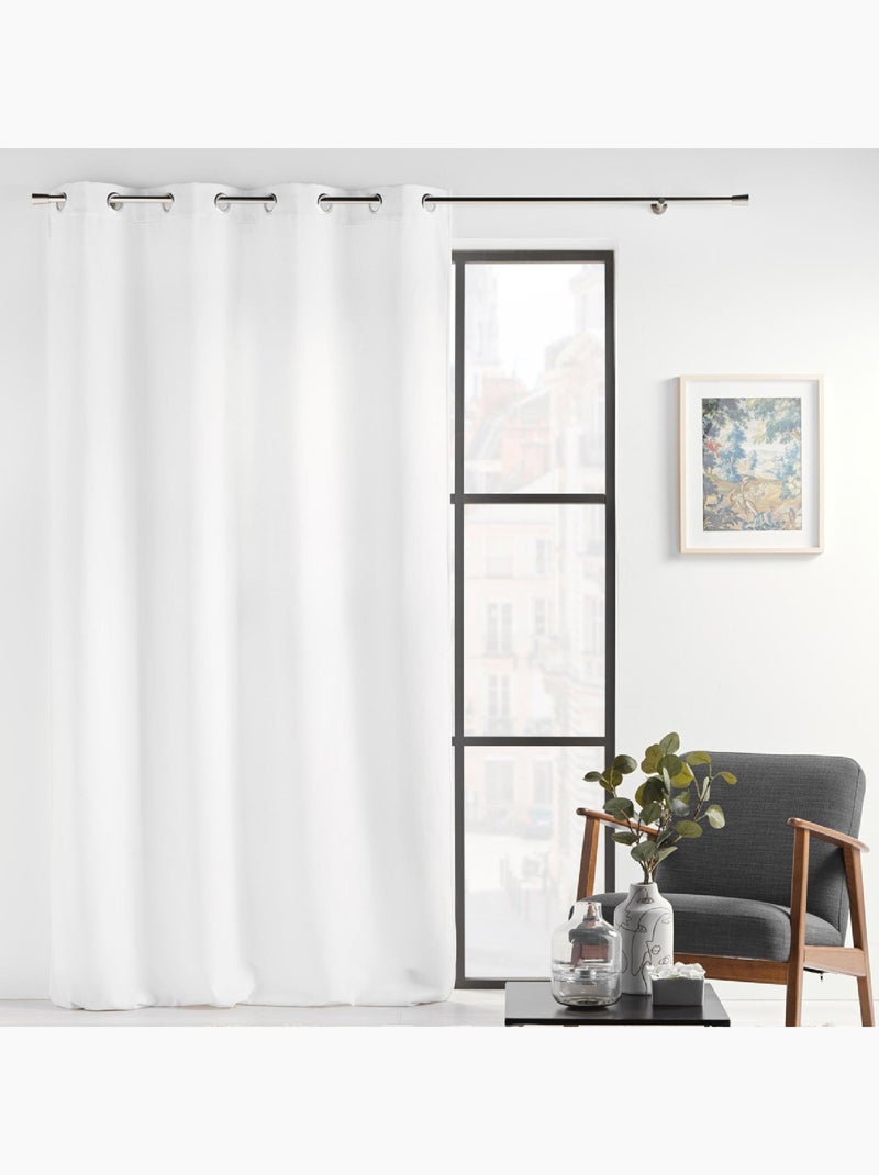 Rideau à Oeillets Verra Velours en relief Blanc - Kiabi