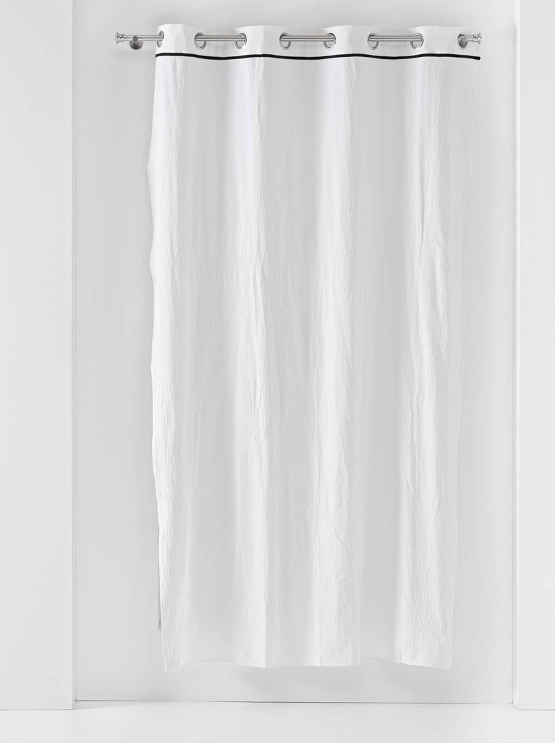 Rideau a oeillets voile coton lave Collection Lanette Blanc - Kiabi
