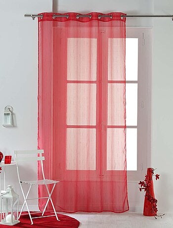 Rideau a oeillets voile raye Horizon bleu