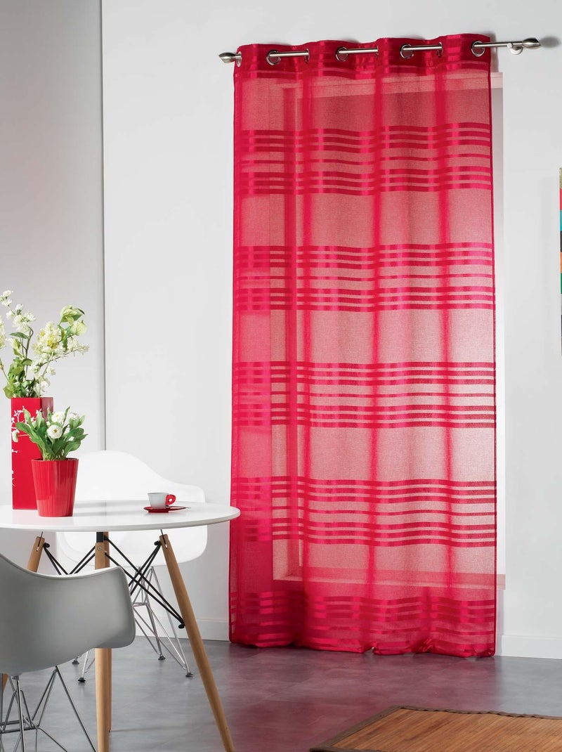Rideau a oeillets voile sable Collection Sacha Rose - Kiabi