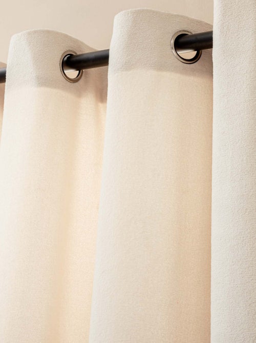Rideau à œillets WINONA 140 x 260 cm – Bouclette unie – Naturel - Kiabi