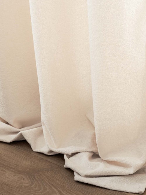 Rideau à œillets WINONA 140 x 260 cm – Bouclette unie – Naturel - Kiabi