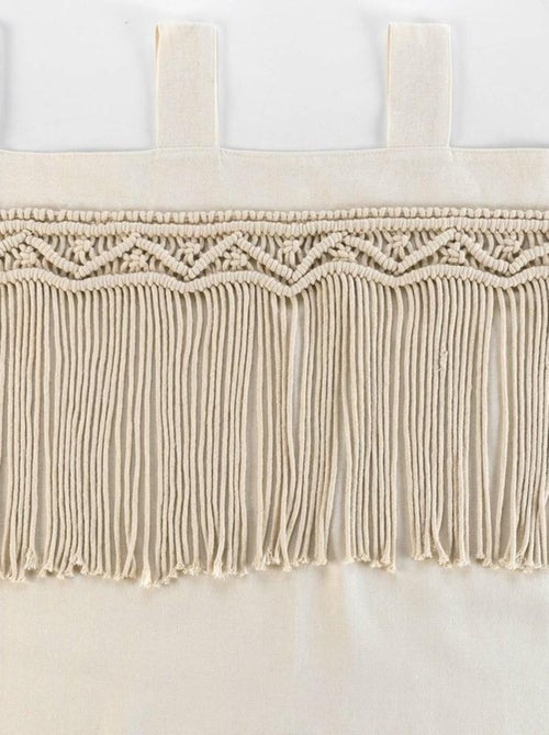 Rideau à passants 140x240 uni top macramé Samaya polycoton - Kiabi