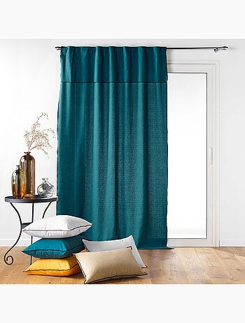 Rideau à passants cache-volants en coton