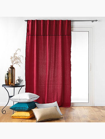 Rideau à passants cache-volants en coton