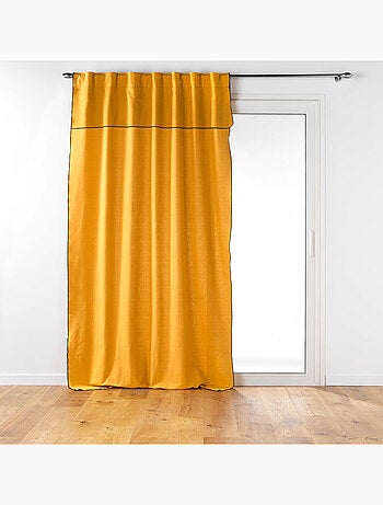 Rideau à passants cache-volants en coton