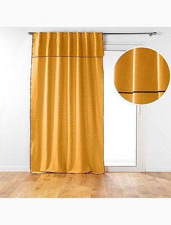 Rideau à passants cache-volants en coton