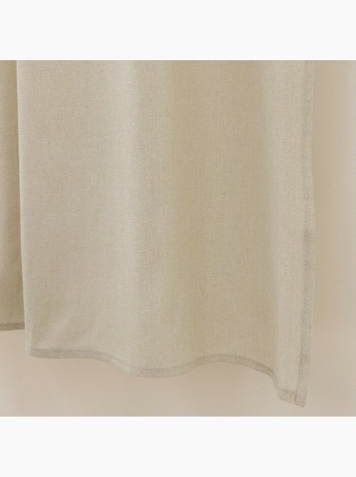 Rideau à Passants et Pompons – Polycoton Uni – Cyrine Naturel - Kiabi