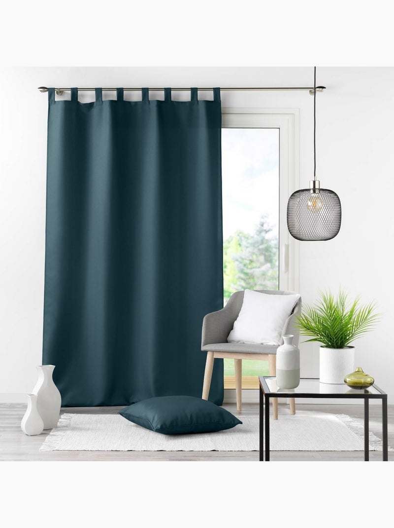 Rideau à passants – Polyester Uni – Essentiel Bleu marine - Kiabi