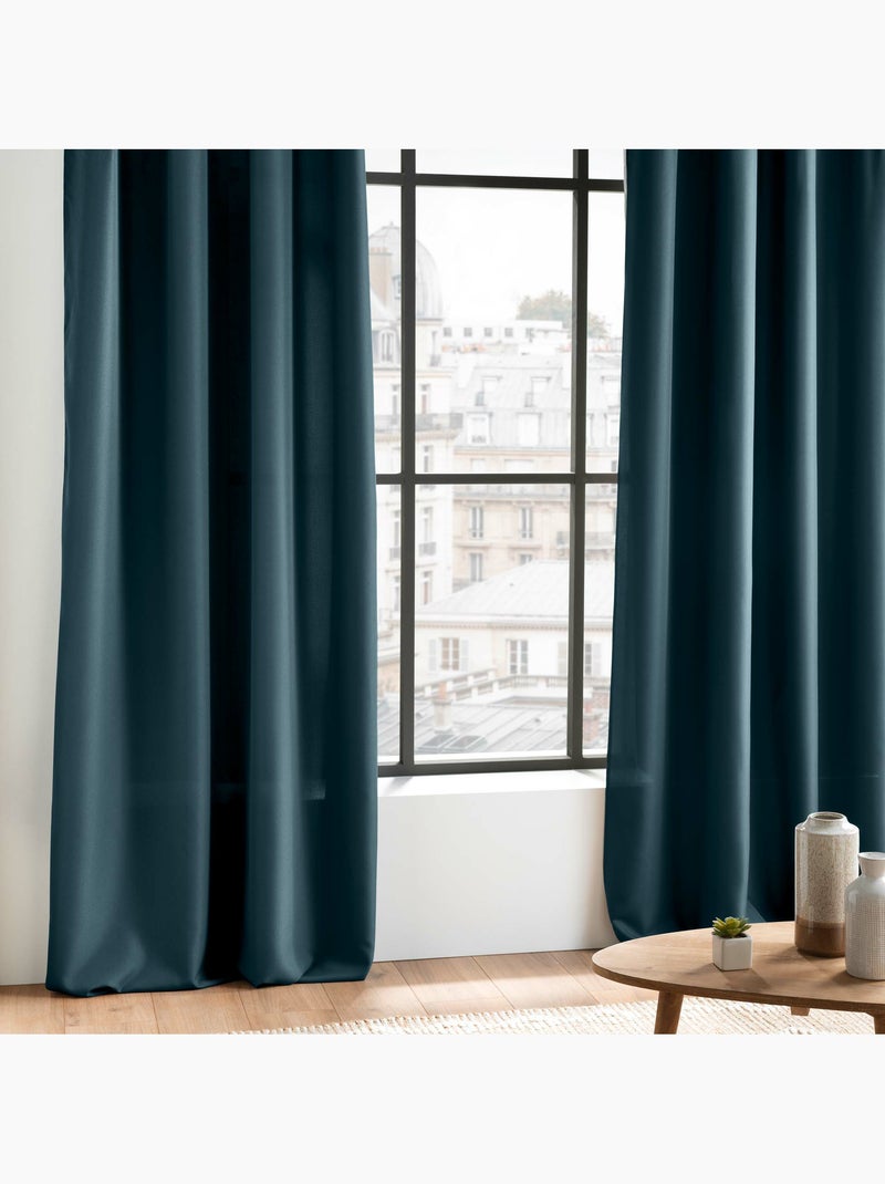 Rideau à passants – Polyester Uni – Essentiel Bleu marine - Kiabi