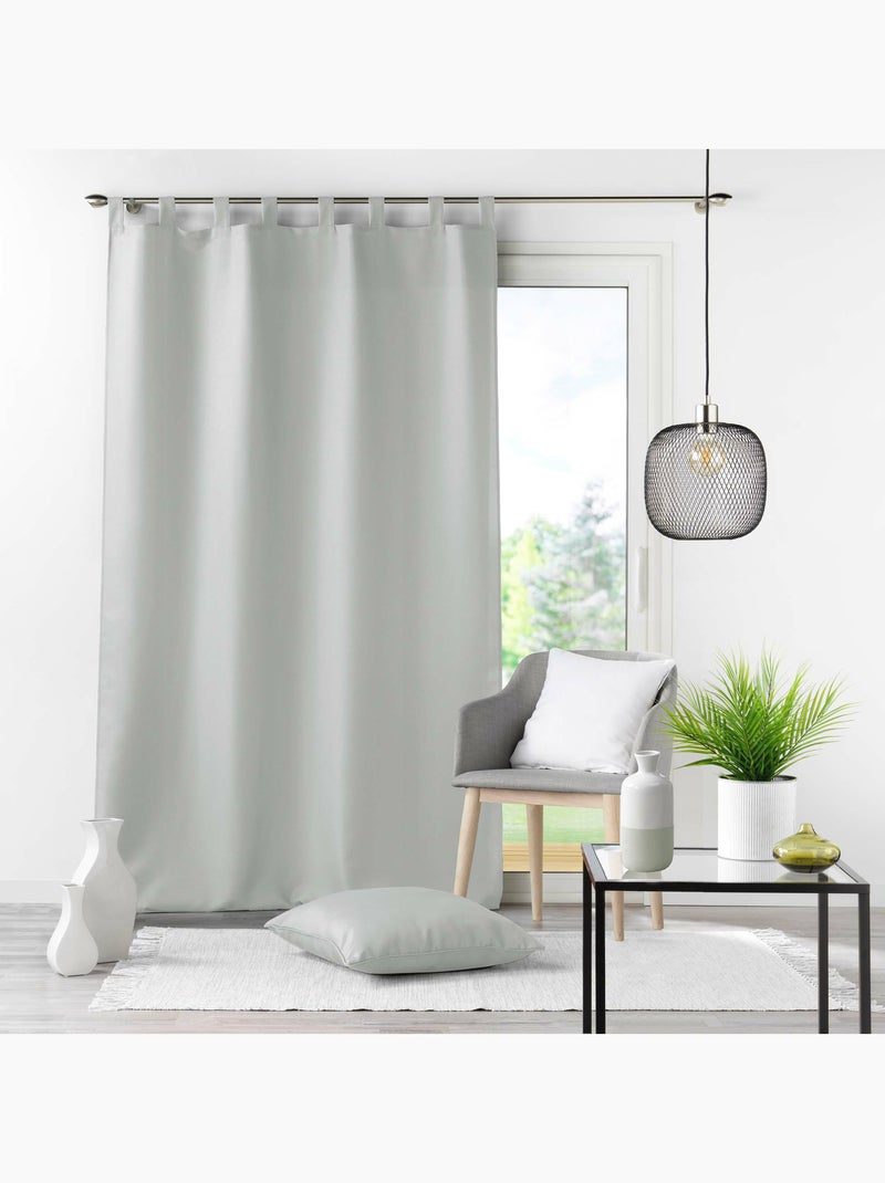 Rideau à passants – Polyester Uni – Essentiel Gris - Kiabi
