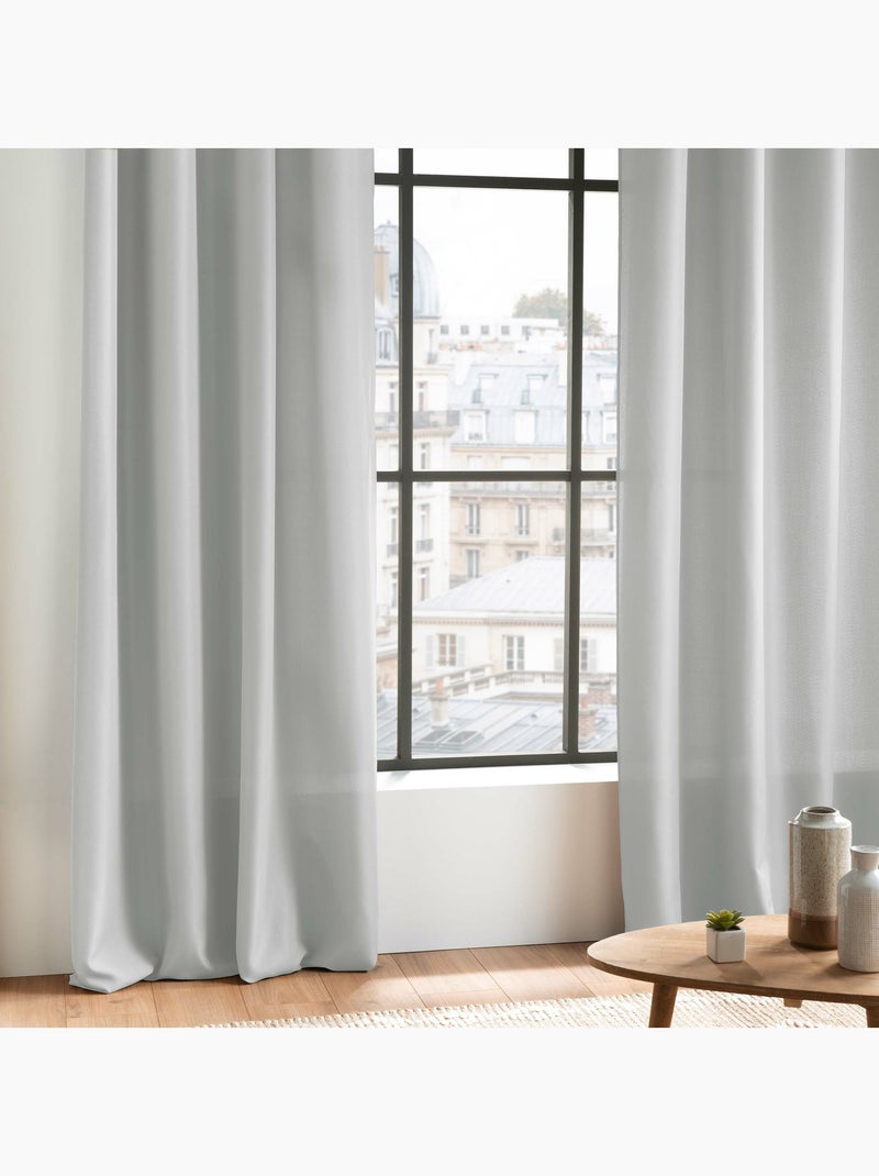 Rideau à passants – Polyester Uni – Essentiel Gris - Kiabi