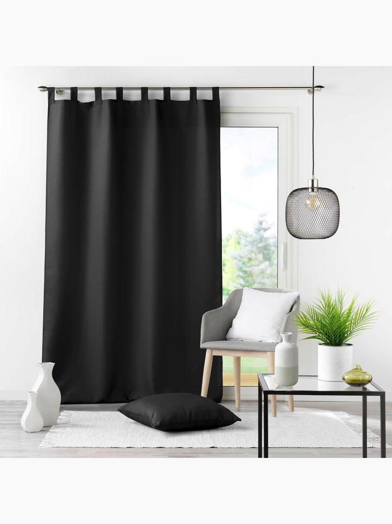 Rideau à passants – Polyester Uni – Essentiel Noir - Kiabi