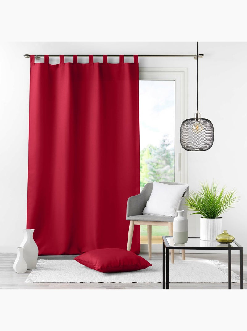 Rideau à passants – Polyester Uni – Essentiel Rouge - Kiabi