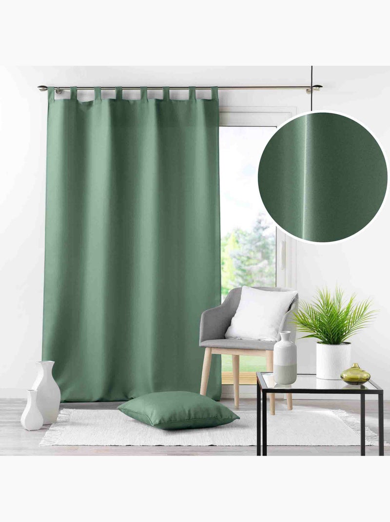 Rideau à passants – Polyester Uni – Essentiel Vert cèdre - Kiabi