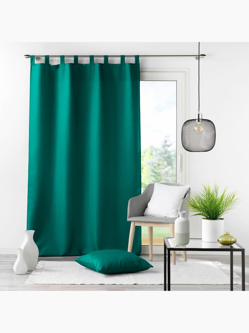 Rideau à passants – Polyester Uni – Essentiel Vert émeraude - Kiabi
