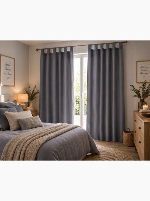 Rideau a passants polyester uni punchy - Kiabi Rideau a passants polyester uni punchy - Kiabi