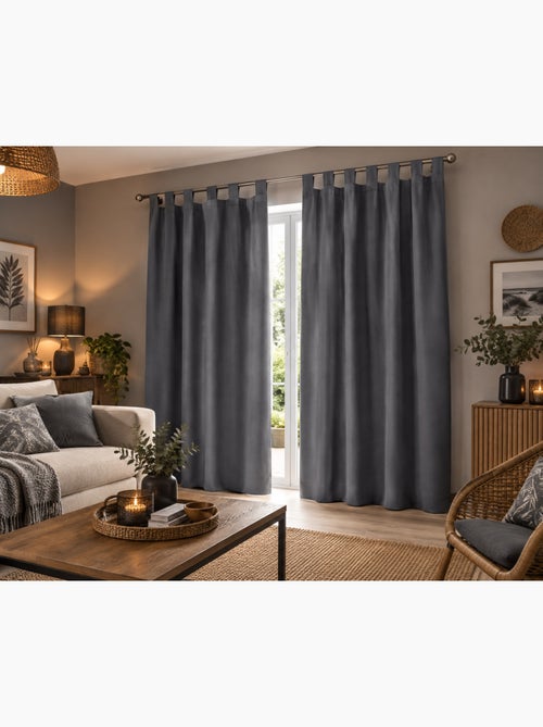 Rideau a passants polyester uni punchy - Kiabi Rideau a passants polyester uni punchy - Kiabi