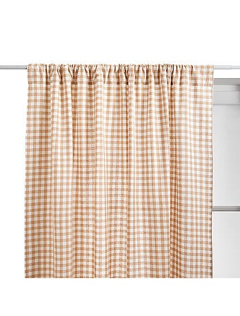 Rideau à passe-tringle en coton vichy