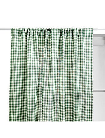 Rideau à passe-tringle en coton vichy