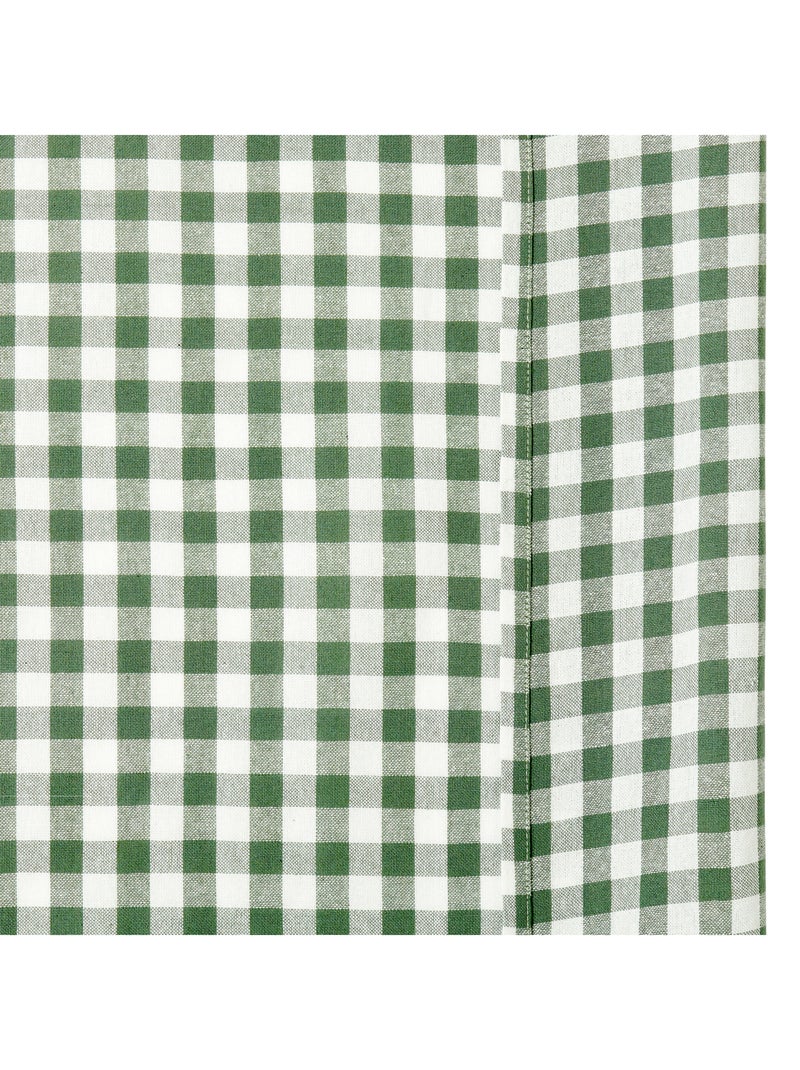 Rideau à passe-tringle en coton vichy Vert - Kiabi